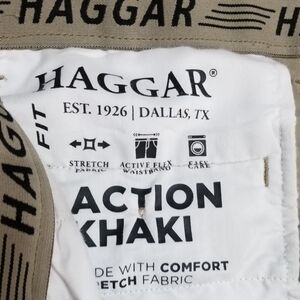 Haggar Khaki Pants with Active Flex Waistband